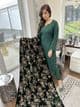 Jaan - regal velvet shawl suit : Green