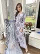 Jannat embroidery linen suit : grey