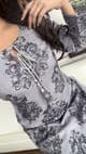 Jannat embroidery linen suit : grey