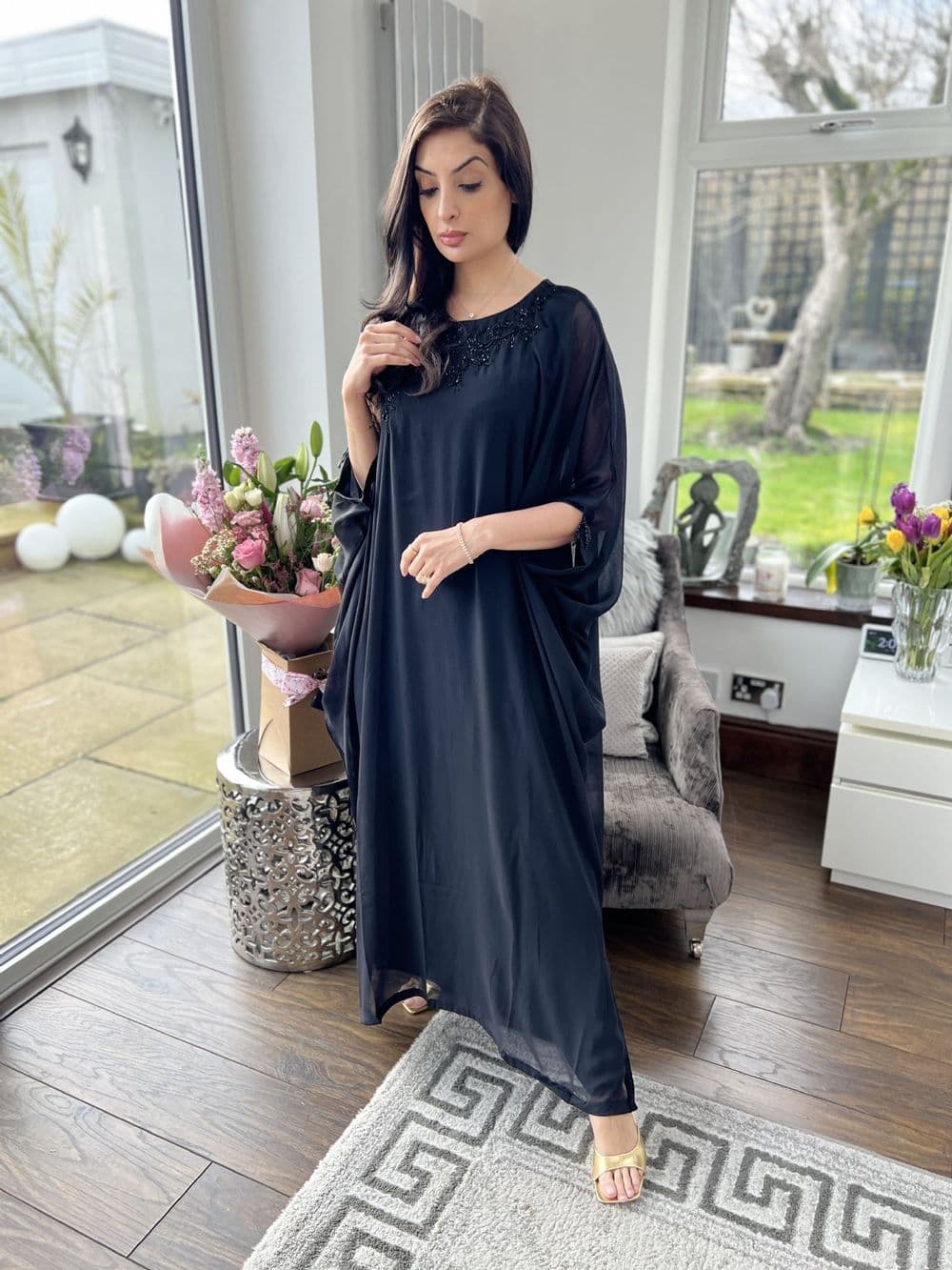 Jeem black kaftan set