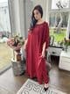 Jeem kafta set maroon