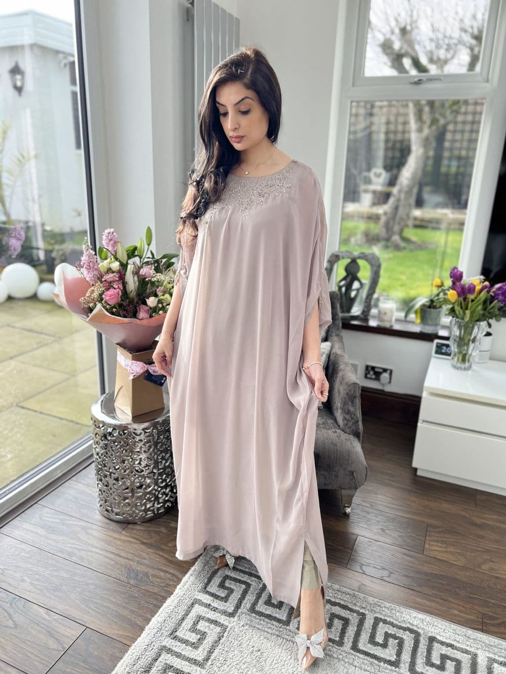 Jeem mauve kaftan set