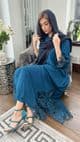 Kaftan abaya modest set teal