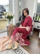 Kaftan abaya set : maroon and