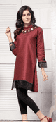 Kay Keyhole Embellished Kurta with organza detail