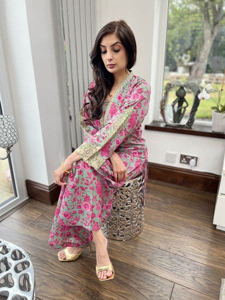 Khaadi co ord set : green