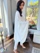 Limelight cape kurta with one sleeve  and motif - whiteD1