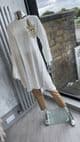 Limelight cape kurta with one sleeve  and motif - whiteD1