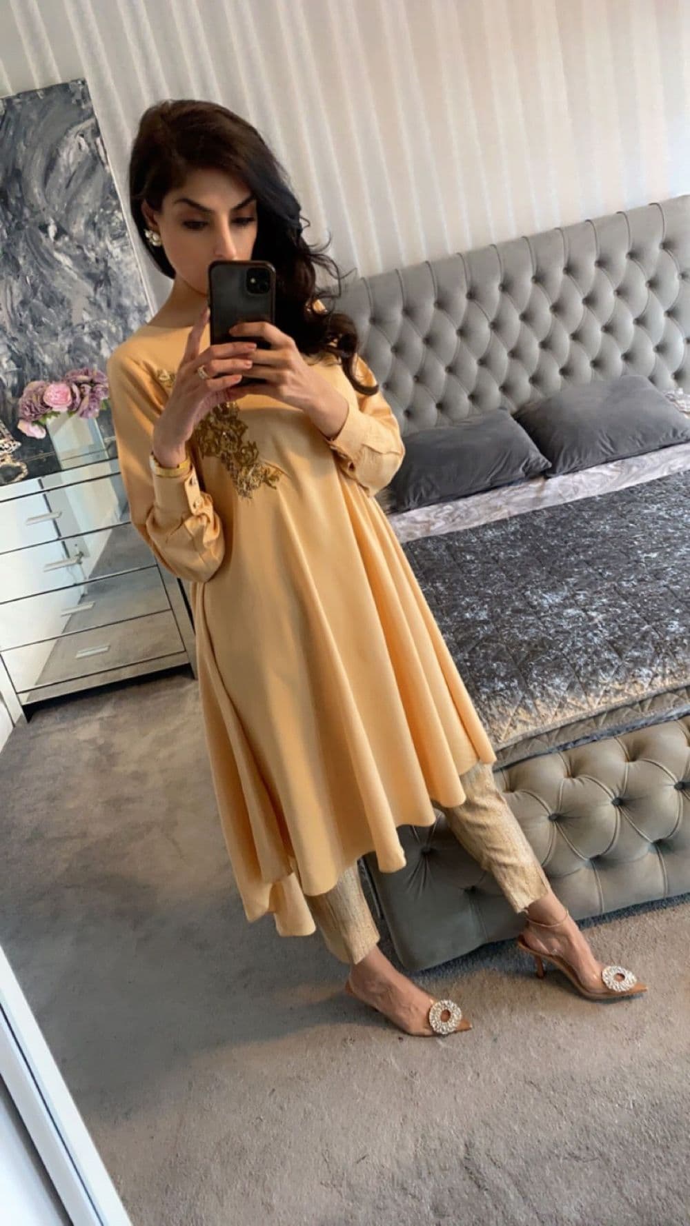 Limelight smock kurta camel