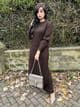 Long length chevron co ord - dark chocolate