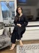Long length knit co ord set - Aztec black