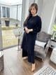 Long length knit co ord set : black