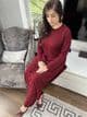 Long length knit co ord set : cherry