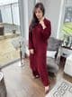 Long length knit co ord set : cherry
