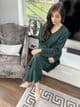 Long length knit co ord set : forest green