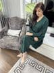 Long length knit co ord set : forest green