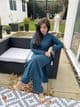 Long length knit co ord set teal 105