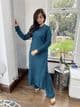 Long length knit co ord set teal 105