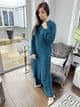 Long length knit co ord set : teal Peale