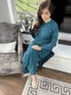 Long length knit co ord set : teal Peale