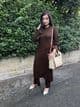 Long length knit co ords set - 103 Chocolate