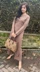 Long length knit co ords set : chai