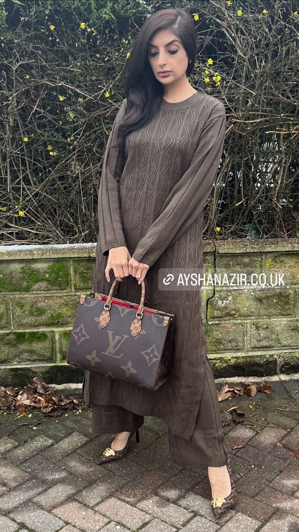 Long length knit co ords set : Dark Chocolate