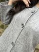 Long length knit co ords set with buttons : grey