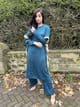 Long length knit kaftan style co ord - teal