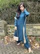 Long length knit kaftan style co ord - teal