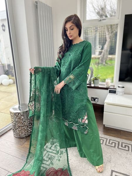Luxury Ivana chicken Kari lawn green