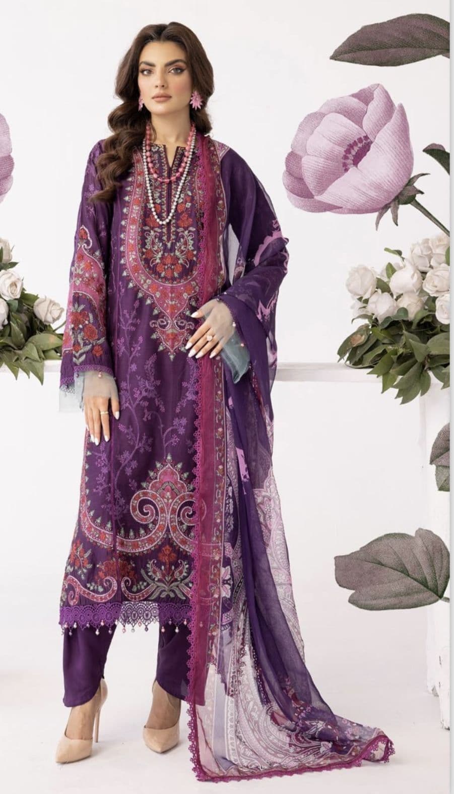 Maria B Inspired Aleezah Luxury Eid Suit- MBD08