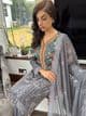 Maria B Inspired Paris Threads and Sequins Suit- Grey