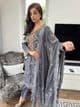 Maria B Inspired Paris Threads and Sequins Suit- Grey