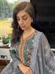 Maria B Inspired Paris Threads and Sequins Suit- Grey