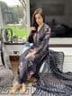 Maria b Paris black raw silk