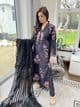 Maria b Paris black raw silk