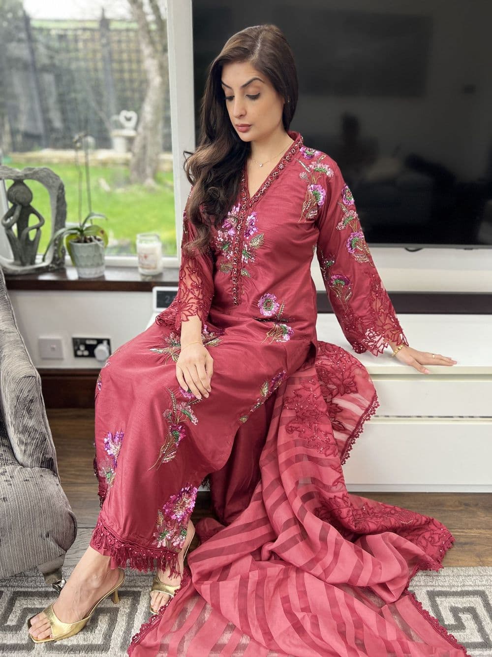 Maria B Paris maroon