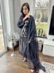 Maria B raw silk suit : black