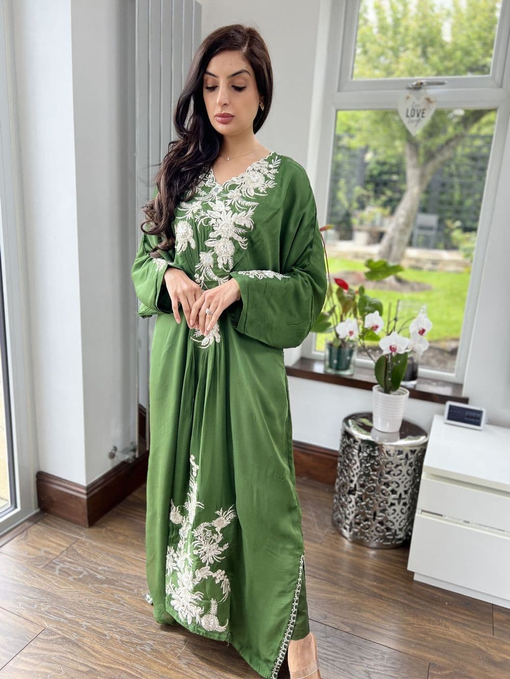 Mawa chiffon Kaftan - olive