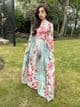 Maya Shamooz silk beaded maxi dress : mint
