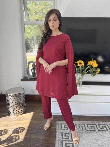 Meghan maroon co ord set