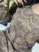 Mocha banarsi scarf linen suit