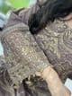 Mocha banarsi scarf linen suit