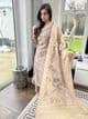 Mocha banarsi scarf linen suit