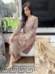 Mocha banarsi scarf linen suit
