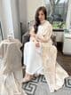 Moroccan style abaya set champagne