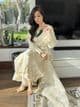 Nora cream chiffon suit