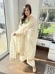 Nora cream chiffon suit