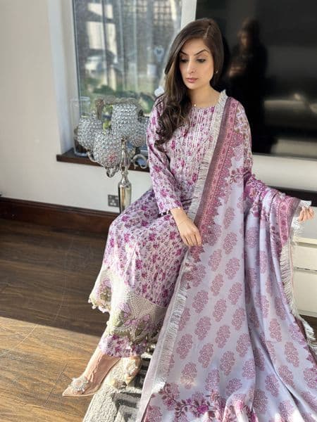 Petal linen suit - lilac